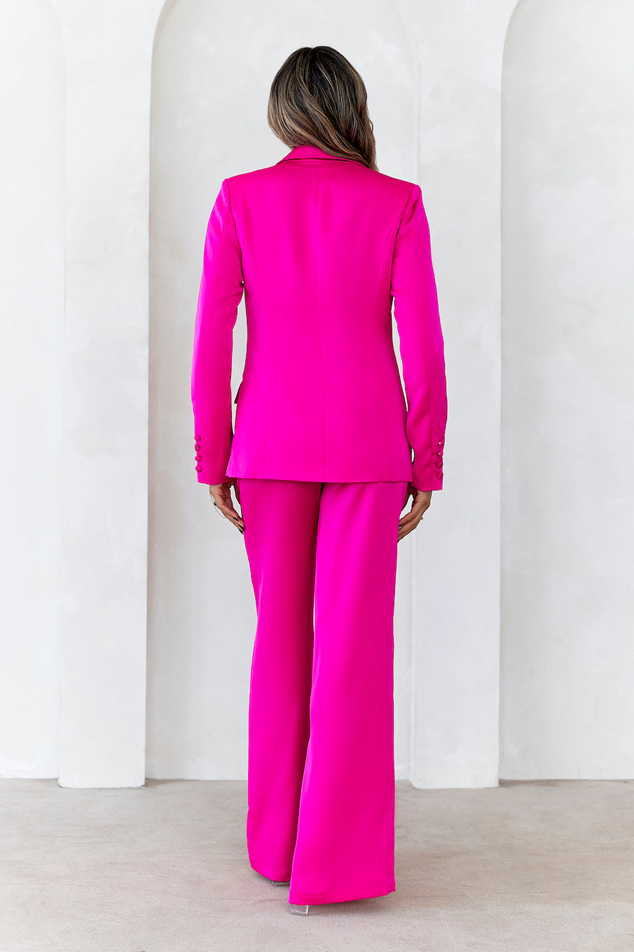 HELLO MOLLY À La Mode Satin Pants Fuchsia