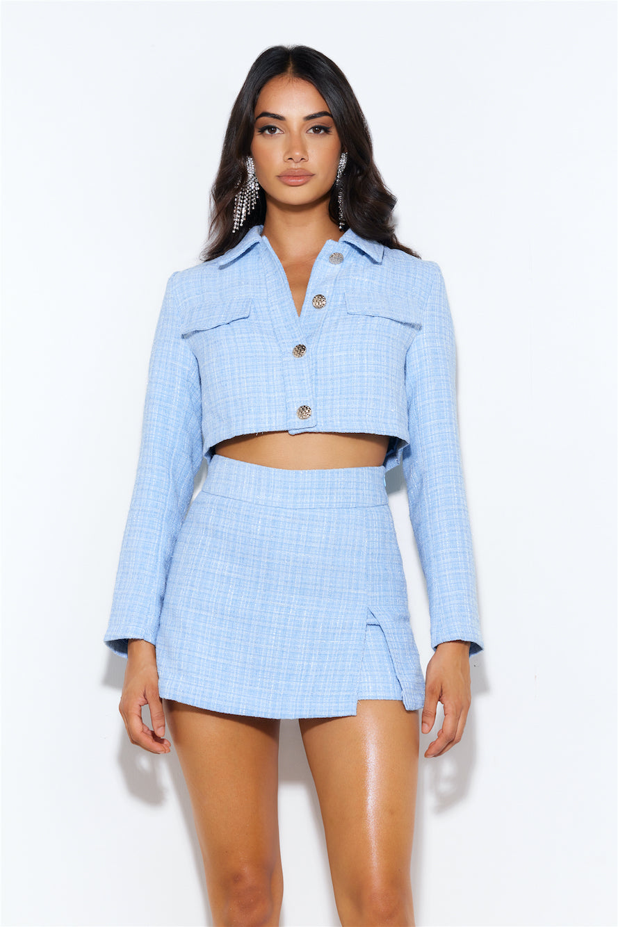 Classic Tweed Skort Blue