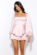 Party Satin Romper Pink