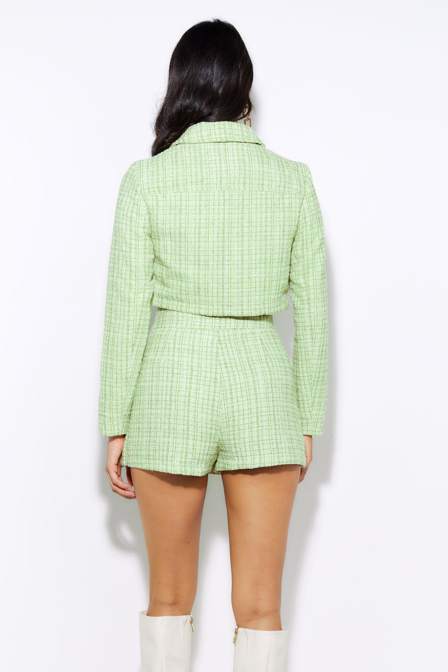 Classic Tweed Skort Green