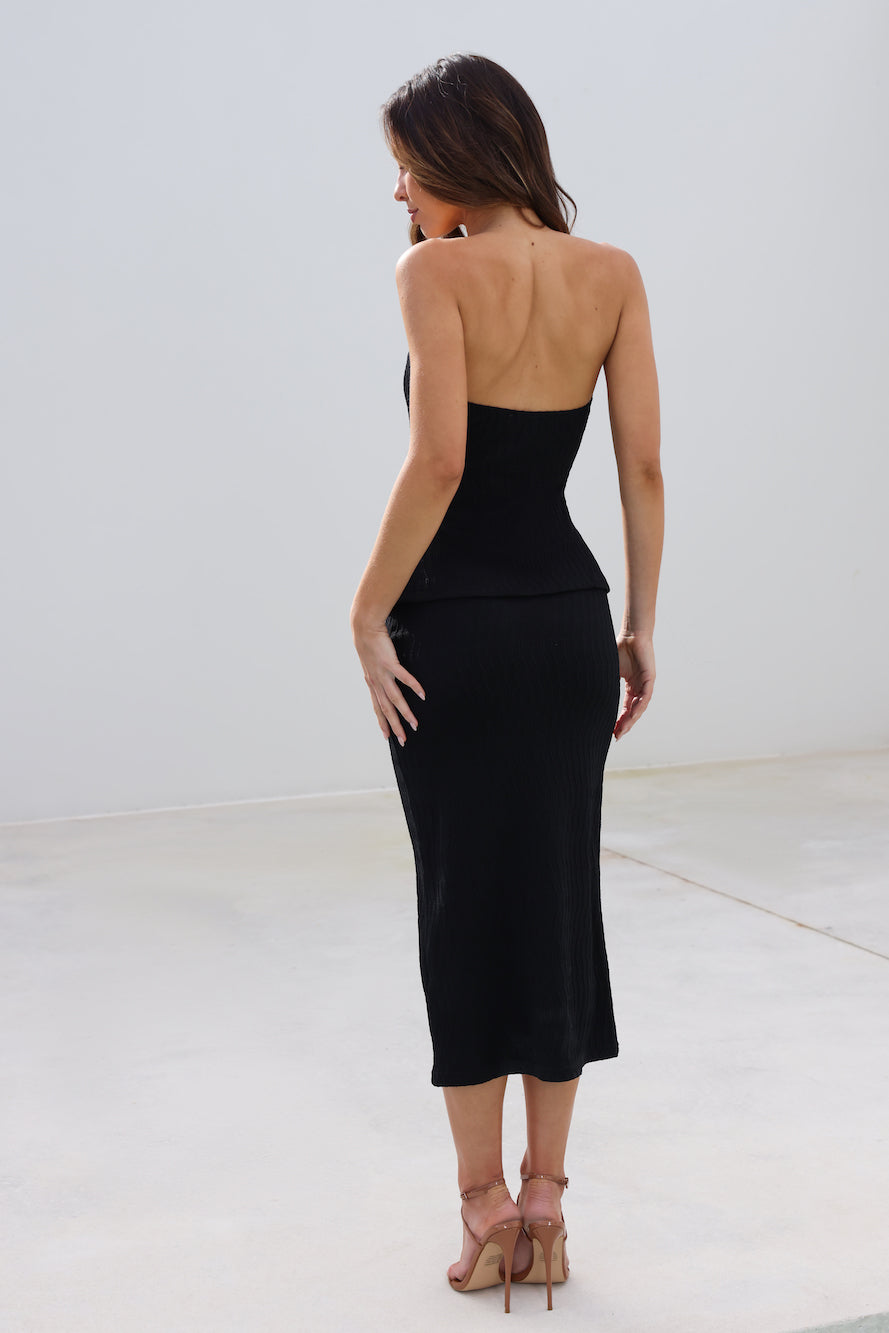 Frozen Drinks Midi Skirt Black