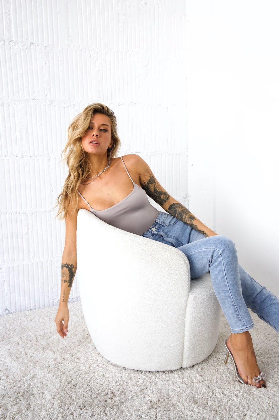 DNM High Rise Skinny Leg Denim Jeans Mid Blue