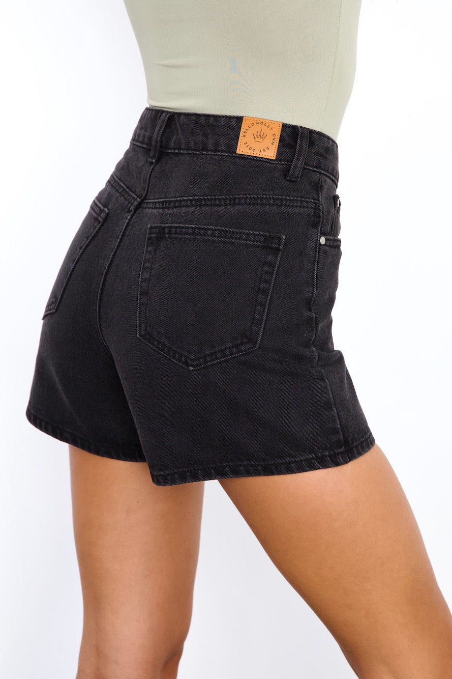 DNM High Rise Denim Shorts Black