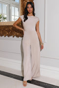 Cherished Moment Jumpsuit Beige