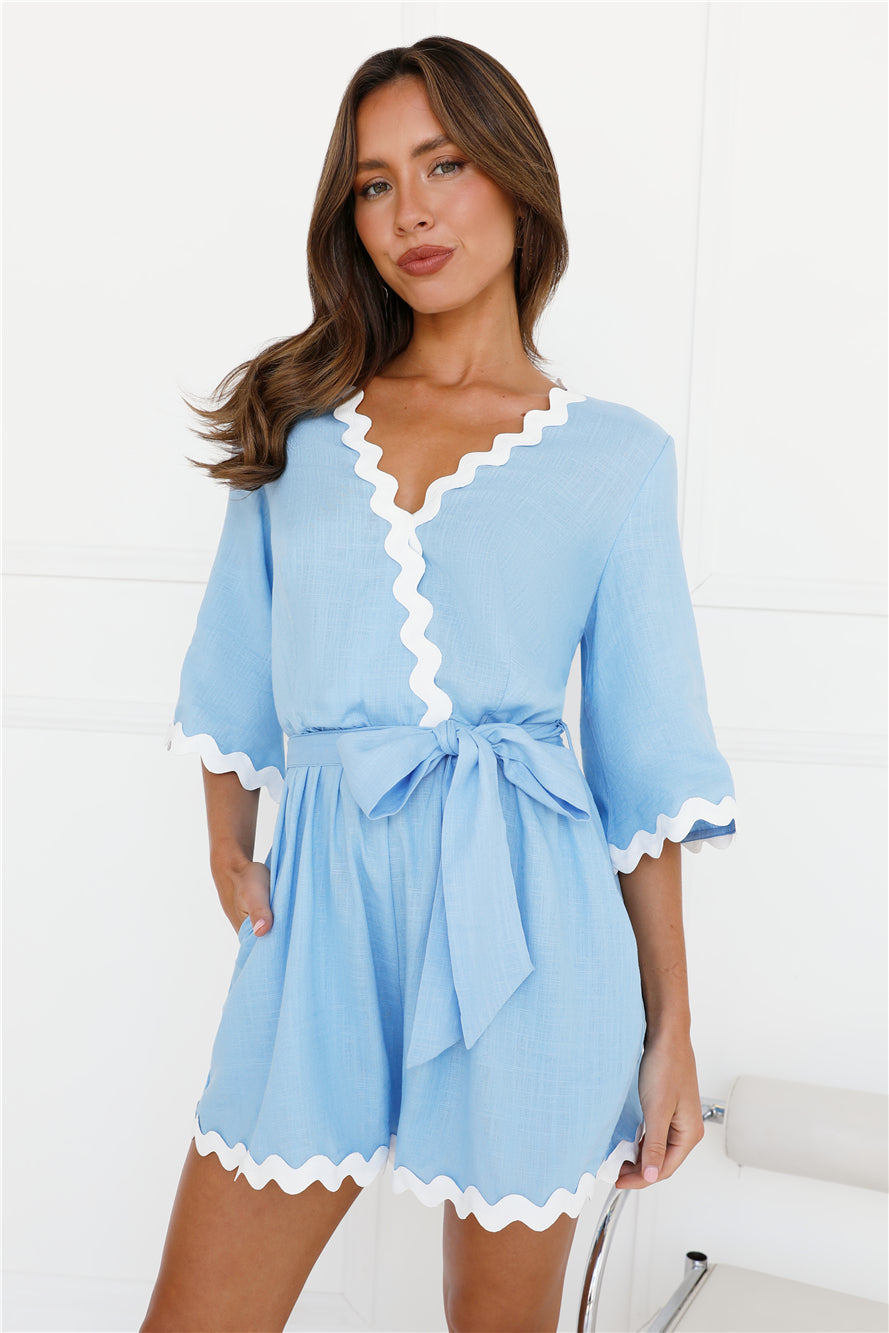 Ocean Skies Romper Blue