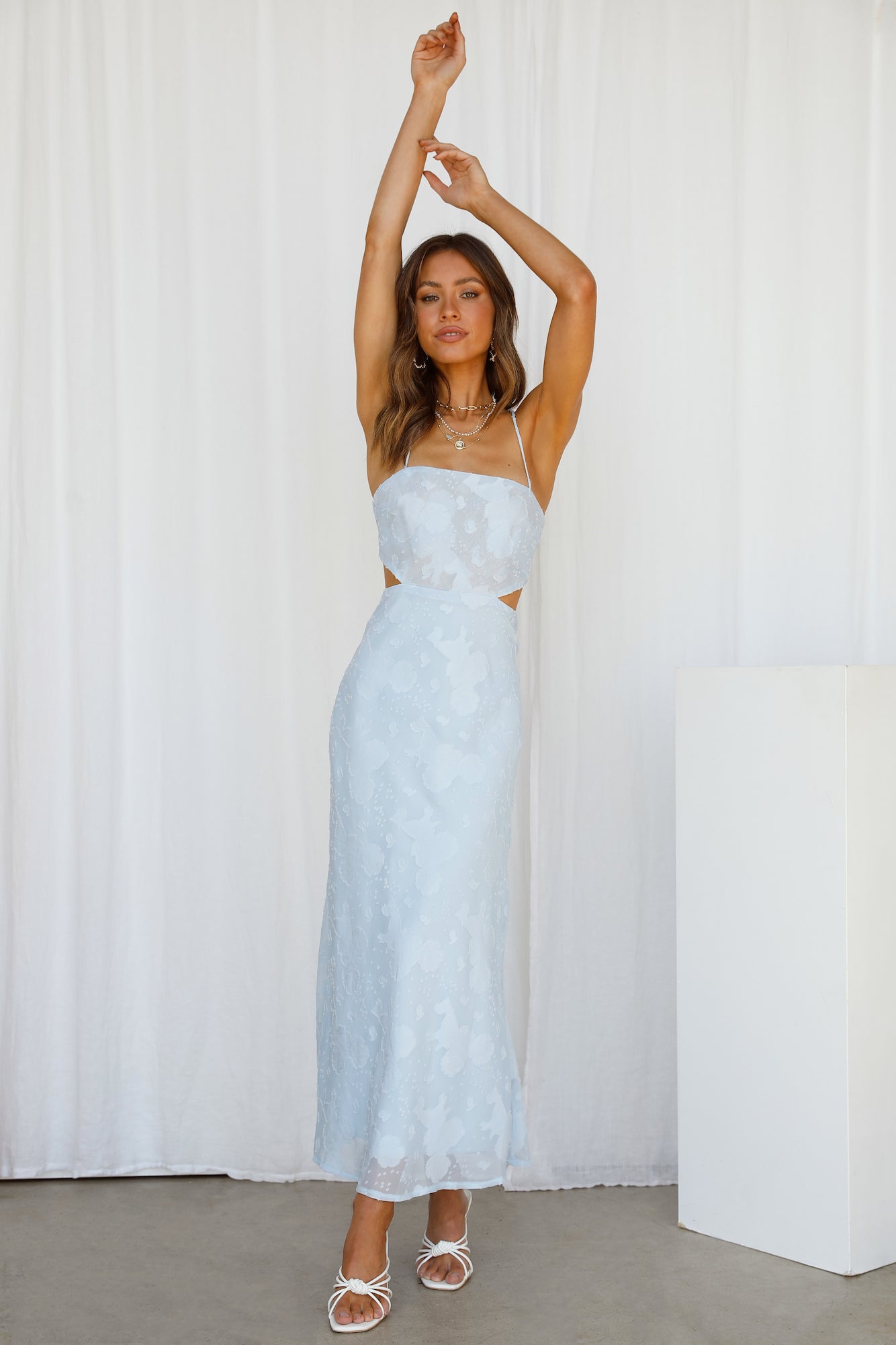 Rainbow Glow Midi Dress Blue