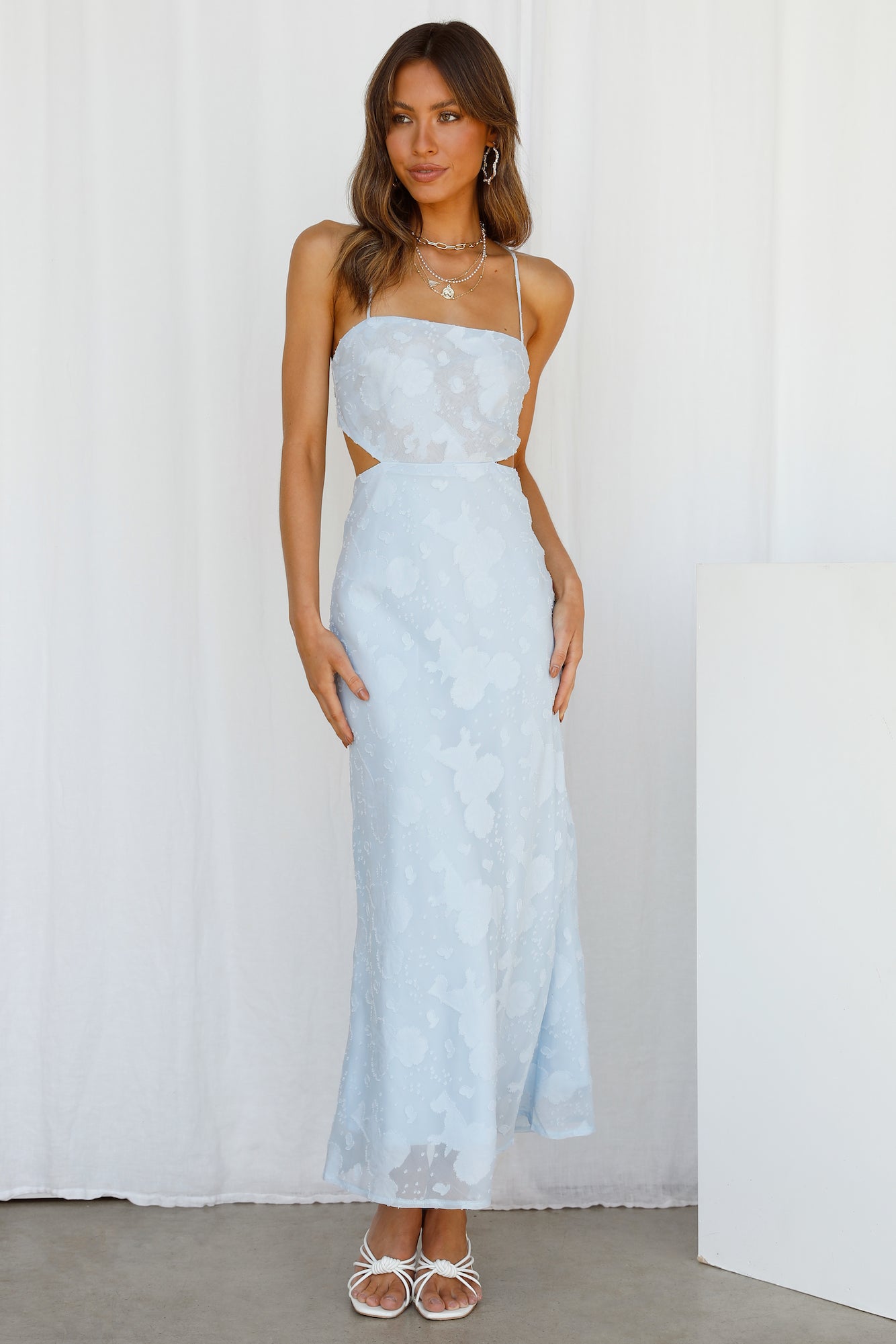 Rainbow Glow Midi Dress Blue