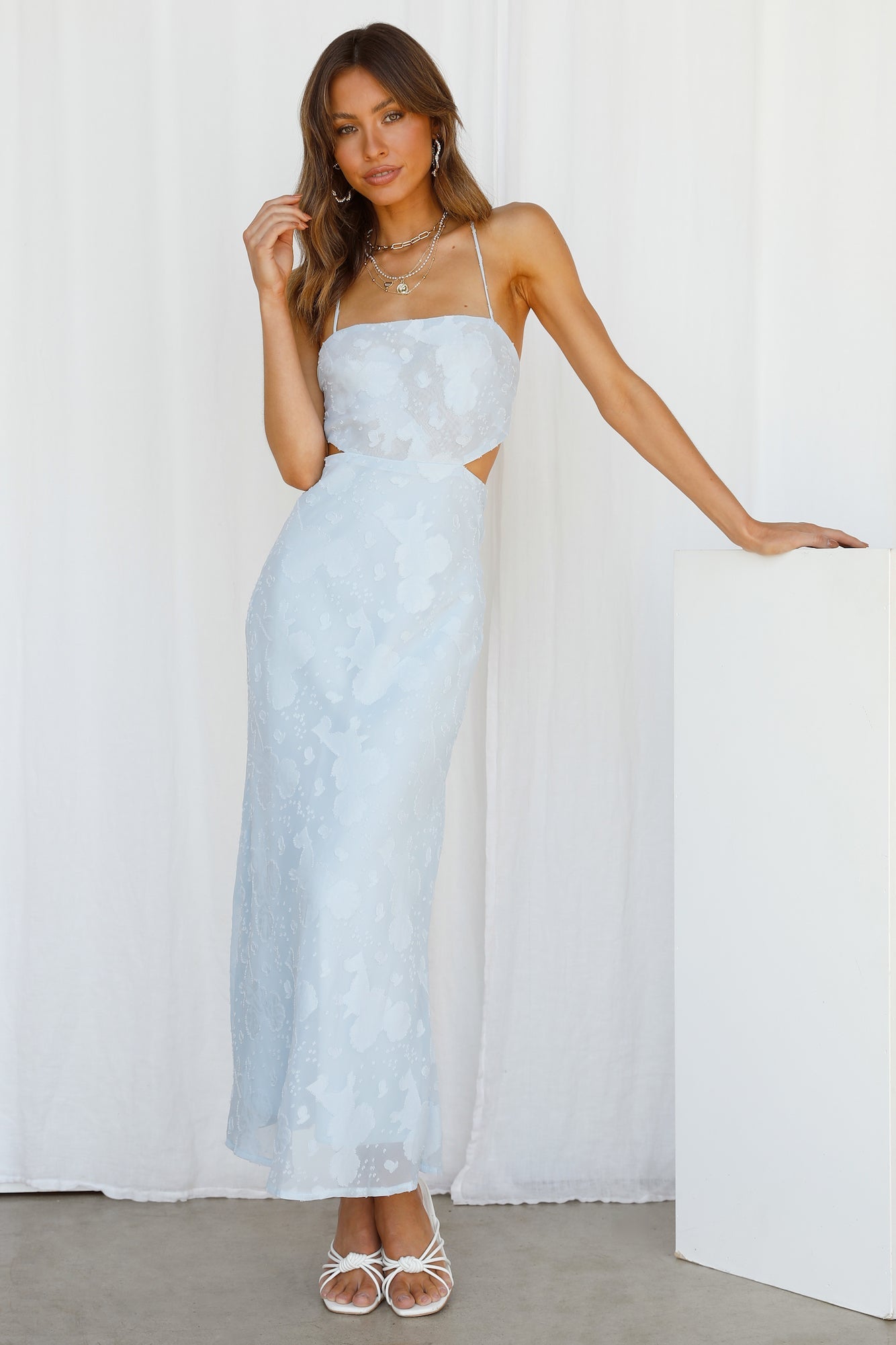 Rainbow Glow Midi Dress Blue