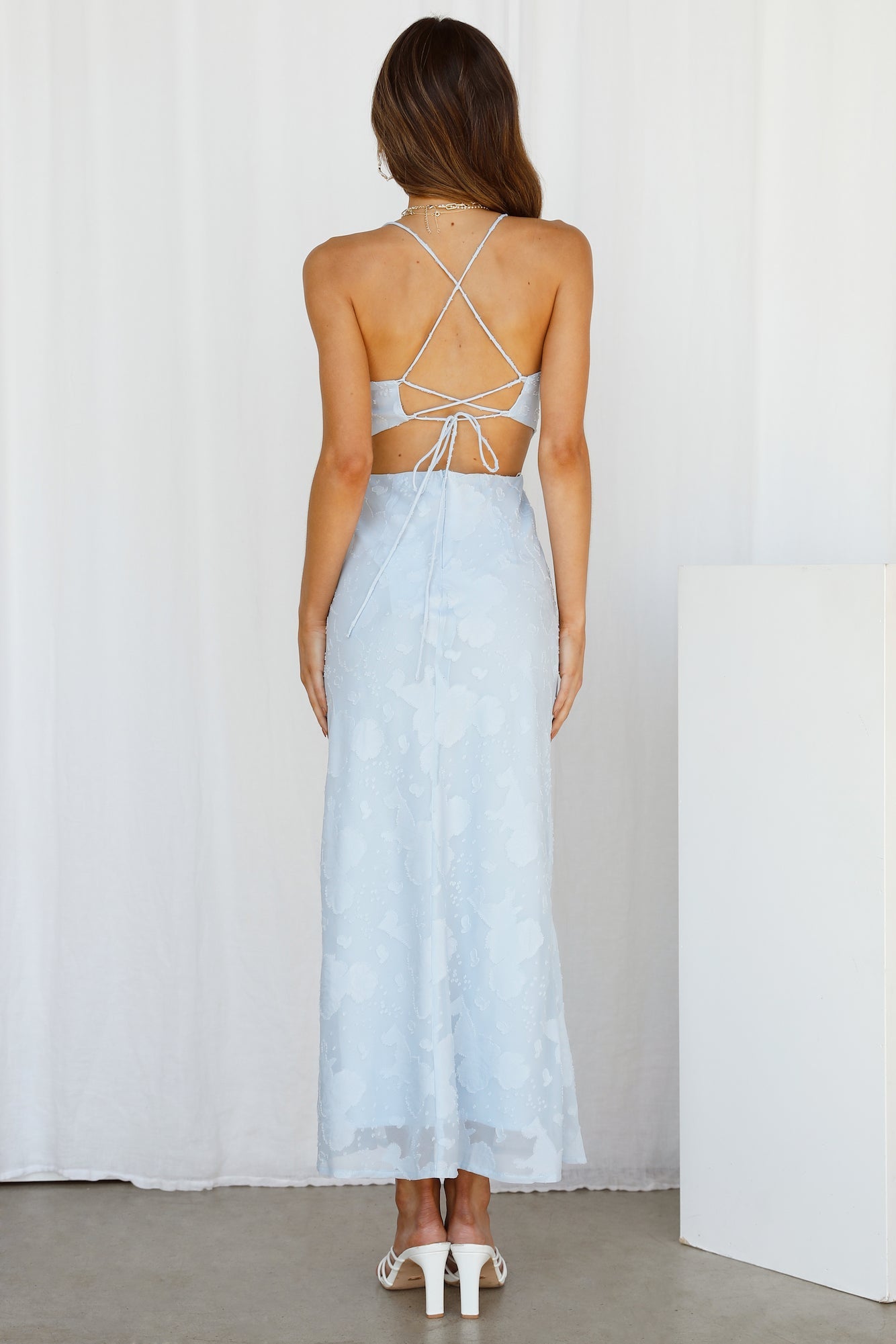 Rainbow Glow Midi Dress Blue