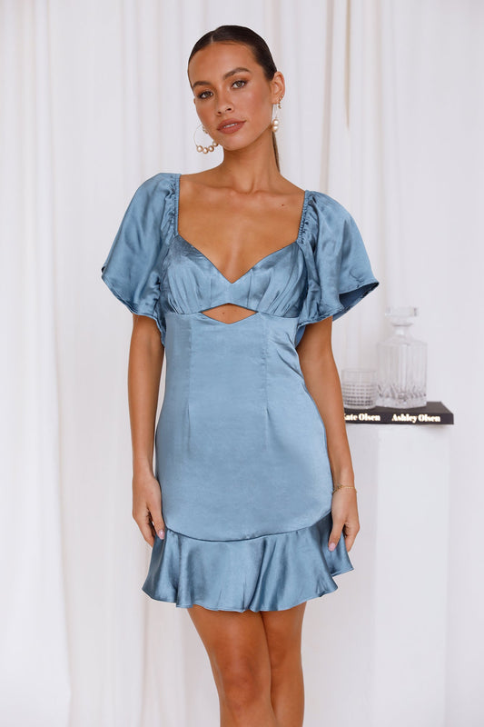 A One Way Ticket Dress Blue