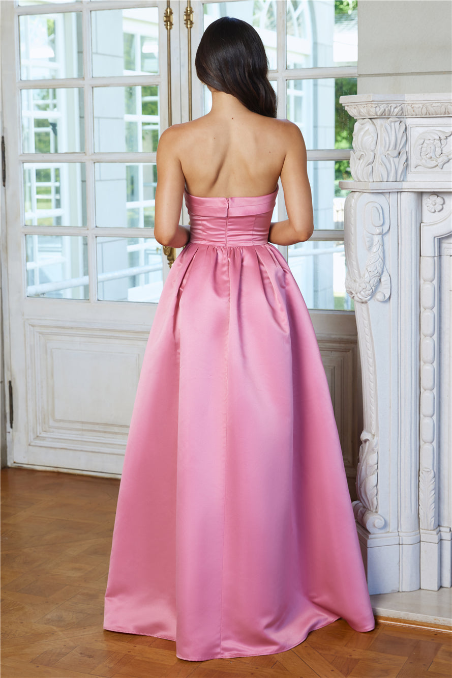 Elegance In Motion Strapless Maxi Dress Rose